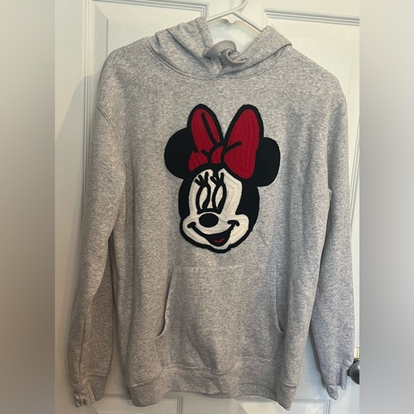 Disney Minnie Mouse Embroidered Hooded Sweatshirt, Size Large NWOT - Picture 1 of 8